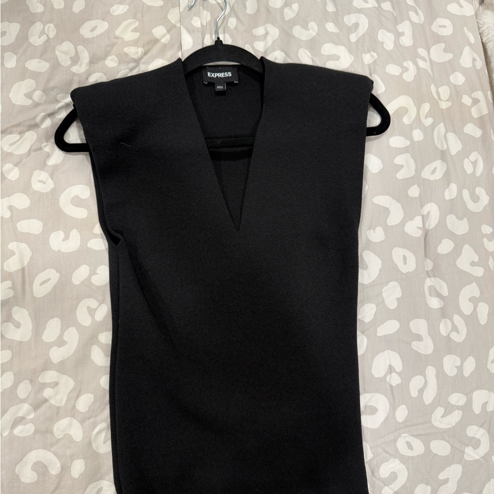Express Black V-Neck Sleeveless Top